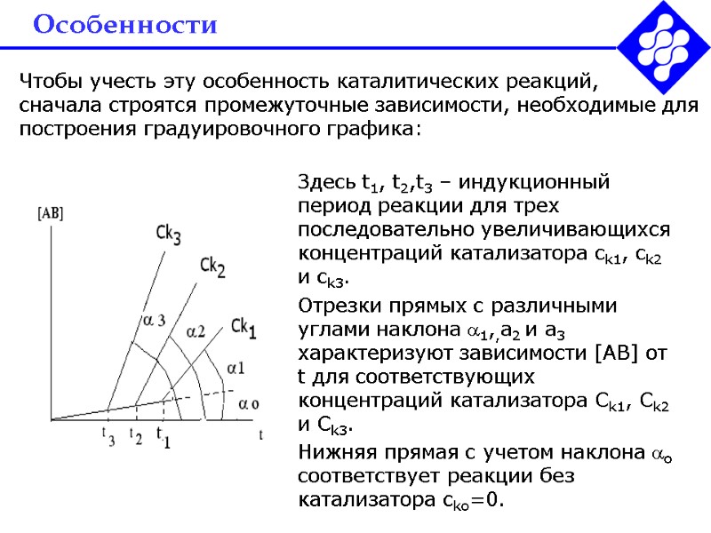 Особенности Чтобы учесть эту особенность каталитических реакций,  сначала строятся промежуточные зависимости, необходимые для